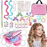 Joviocs Geschenk Mädchen 5 6 7 8 9 Jahre, Hair Bedazzler Kit, Glitzersteine Haare Maschine, Haarschmuck Mädchen Spielzeug ab 6-12 Jahre Kinder, Glitzersteine Haare Maschine für Mädchen