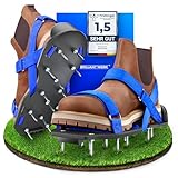 Briliantwerk®️ Nagelschuhe mit Klettverschluss - Zum Rasen belüften oder als Estrichschuhe - Rasenlüfter Schuhe als Perfekter aerifizierer - inkl. Zwei Nagellängen - Der ideale Rasenbelüfter