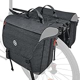 Eyein Fahrradtasche für Gepäckträge, Wasserdichte Gepäckträgertasche Doppelt - ausziehbar bis 35L, Fahrradtasche Gepäckträger mit Reflektorstreifen und Griffen, E-Bike-Zubehör für Reisegepäck, 25L-35L