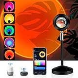 GreatPro Smart Sonnenuntergang Licht, WLAN Sunset Lampe 16million Farbe kompatibel mit Alexa&Google/Timer/180° Sunset Projektionlampe für Fotografie,Selfie,Wohnzimmer-Dekoration, APP Control