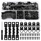 251 Stück Bildaufhänger Bilderhaken Bild Aufhänger für Bilder Haken Wand für Bilderrahmen Zackenaufhänger mit Schrauben Für Foto Bilderrahmen für Haus Büro Bild Malerei Hängen, Schwarz