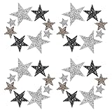 ARTSEWPLY 24 Stück bügelbilder für textilien bügeleisen bügelflicken stern aufbügelbilder aufkleber glizer stern aufbügeln bügelbilder aufnäher bügelaufkleber kleidung iron on