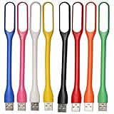 AnaTI 10 Stücke USB LED Lampe, USB LED Licht for Notebook Computer Keyboard Verstellbare Schwanenhals-Leselampe, 10 Farbe