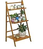 FHGDXCADCX Pflanzenständer Pflanzenregale Blumenständer Blumentreppe aus Holz, Blumenständer für Innenbereich, 3 Stufen, Leiterrahmen, Klappbarer Blumen-Displayhalter