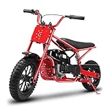 Oryxearth 37.7CC 4-Takt Dirt Bike Pocket Bike, Kinder Crossbike Benzin, Mit stoßdämpfender Feder, Luftbereifung aus Gummi, Kinder DirtBike, Motocross Motorrad ab 13 Jahre (Rot)