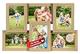 Wackadoo Bilderrahmen Collage mit eigenen Fotos Eiche 10x15 cm 6 Fotos - Holz aus MDF Fotorahmen Fotogeschenk personalisierte geschenke personalisiertes geschenk