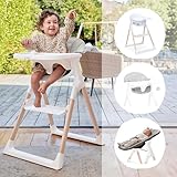 Baby Elegance Mash Hochstuhl-Set | Inklusive Neugeborensitz (0-6 Monate), Kleinkindsitz (6+ Monate) & Toastkissen | Verstellbarer weißer Hochstuhl für Babys & Kleinkinder