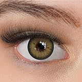 Kontaktlinsen farbig ohne Stärke braun | farbige braune Jahreslinsen | weiche Linsen | 2 Stück Farblinsen + Linsenbehälter | 0.0 Dioptrien | natürliche Farben | Charmiga Luxury Brown