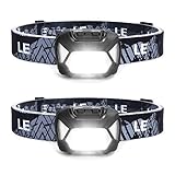 Lepro Stirnlampe, 2 Pack, Superhelle LED Kopflampe mit 6 Leuchtmodi, Wasserdicht, Batteriebetriebene LED-Leicht-Stirnlampen für Radfahren, Laufen, Camping für Kinder und Erwachsene