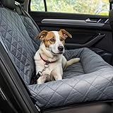 MAMUTYA Atmungsaktive Hundedecke Auto Rückbank | Rutsch-& Wasserfeste Autoschutzdecke Hund Rücksitz | Kratzfeste & Waschbare Auto Hundedecke Rücksitz | Grauer Rückbank Schutz Hund | 130x90cm