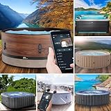 BRAST® Whirlpool aufblasbar MSpa | 4-8 Personen | viele Modelle rund und eckig | Ø 125-224cm | In- Outdoor Pool | bis zu 144 Massagedüsen | inkl. Aufblasfunktion Abdeckung Timer Heizung | Duet