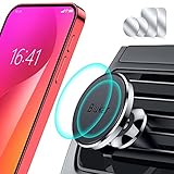 Blukar Handyhalterung Auto Lüftung, Universale 360° Magnetisch KFZ Handyhalter Auto Zubehör mit 5 Starke Magnet & 4 Metallplatten, Kompatibel mit iPhone 16 Plus/15/14/13, Galaxy, Mate usw.