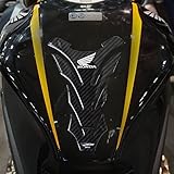 labelbike - Tankpad Aufkleber aus 3D-Gelharz mit offizieller Honda-Lizenz zur Dekoration und zum Schutz des Motorradtanks - Carbon Effekt und weißes Honda-Logo