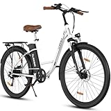 ELEKGO EG31 E-Bike Damen 28-Zoll-Elektrofahrrad 160–200 cm, 7-Gang-Damenfahrrad, LCD-Display, mit Vorderradgabel-Federung