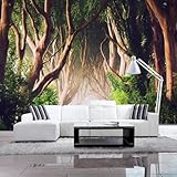 Räumlich Dschungel Bäume Raum Erweiterung Moderne 3D Tapete Hochwertige Strukturierte Seide Neutrale Material Ideal Für Wohnzimmer Schlafzimmer-250cm×170cm