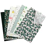 Homoyoyo 7 Blätter Teiliges Baumwoll Stoffbündel mit Blumenmuster Langlebige Patchwork Stoffe für Nähen Quilten DIY Handarbeiten Vielseitig für Kleidung Taschen Dekorationen
