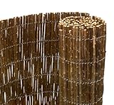 Spetebo Balkon Sichtschutz Matte aus Weide - 250 x 75 cm - Holz Windschutz Zaun Blickdicht und wetterfest - Gartenzaun Verkleidung Holzmatte Sichtschutzmatte Weidenzaun Strand Party Deko