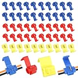 Stromdieb Kfz, 50 Stück Kabelverbinder, Schnellverbinder Set Kabelabzweiger Quickverbinder, Stoßverbinder Abzweigverbinder für Auto und Motorrad (Rot, Blau, Gelb)