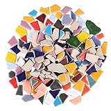 EXCEART 200G Bunt Mosaik Steine Keramik Mosaiksteine Zum Basteln Bruchmosaik Mosaikfliesen Naturstein Fliesen Bruchstücke Schmucksteine Erwachsene Bastelset für DIY Scrapbooking Rahmen