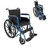 Mobiclinic®, Rollstuhl faltbar und leicht, Marsella, Europäische marke, Schnellspanner-rollen auf knopfdruck, Robust, Sitzbreite 46 cm, Klappbare fußstütze armlehnen, Bremshebel, Reifen 24 '