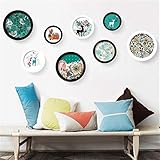 Bilderrahmen Wand Tischrahmen Bilderrahmen Set 8 PC/Satz Runde Einfache Fotorahmen Kombination aus Holz Bilderrahmen Set for Hauptdekor Qualität Sofa Hintergrund Rahmen for Foto, 6 Farben Bilderrahm