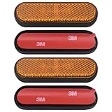 LEBOKJ 4 Stück 100 x 24 x 8mm Motorrad Fahrrad E4 Reflektor Gabel-Reflektor Gelb Rechteckiger Reflektor Selbstklebend Rückstrahler Katzenauge für Motorrad Fahrrad Scooter Selbstklebend Hinten E4