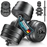 RE:SPORT 2er Hanteln Set verstellbar 15/20/30/40 kg | Hantelset mit 2 Kurzhanteln | Hantel mit Gewichten & 4 Sternverschlüsse | Fitness Kurzhantel für Muskelaufbau, Workout & Zuhause