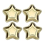 20 Stück 18 cm dicke sternförmige Pappteller Einwegteller für Abschlussfeier, Party, Unabhängigkeitstag, Vorspeisen, Obst, Dessert, Kuchen, Salat, Pappteller, Gold