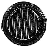 Toyvian Emaillierter Bräter mit Deckel Multifunktionaler Gusseisen Topf für Ofen und Grill zum Rösten von Süßkartoffeln Fleisch und Gemüse Hitzebeständig mit Doppelgriffen für Sicheres