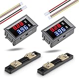 diymore 2 Stück DC 100V 50A Multimeter Spannungsanzeige Strommessgerät Spannungsmesser Voltmeter 2 in 1 Panel Amp Voltage display Tester