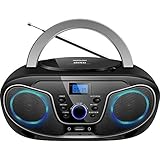 Silva-Schneider 1901850 MPC 19.4 UKW Radio mit CD-Player, AUX, USB, Schwarz/Silber