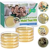 Mold Test-Set für Zuhause – 4 einfache Erkennungstests für HVAC, Oberflächen & Innenluftqualität, DIY Black Mold-Detektor-Testing-Kit zu Hause, mit detaillierter Identifikationshilfe & 5 x Magnifying