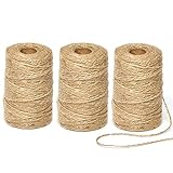 2mmx 300m Natur Juteschnur Kordel, Reißfeste Garten Schnur Jute mit 3 Strängen für Schnur zum Basteln und Dekoband aus Pflanzenfasern, DIY Haushalt Garten Dekoration oder zum Basteln