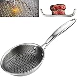EliteHoff Premium Bratpfanne 16 cm, Antihaft Edelstahlpfanne mit Wabenstruktur, Universal-Induktionspfanne für Alle Herdarten, PFOA-frei, Ofen- & Spülmaschinenfest, Silber (E-7543)