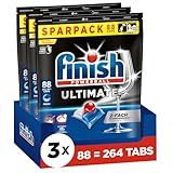 Finish Ultimate Fresh Spülmaschinentabs - Geschirrspültabs für ultimative Reinigung, Fettlösekraft und Glanz - Sparpack mit 264 Tabs (3 x 88 Tabs)