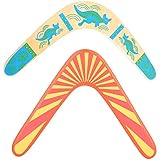 Guador Bumerang aus Holz, 2 stücke V Form Klassische Neue Hölzerner Bumerang Handarbeit gemachter Fliegen-Bumerang Kinder Outdoor Spielzeug für Spielgeräte(Zwei Stile)
