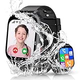 4G Smartwatch Kinder mit GPS und Telefon, IP68 Wasserdicht Kinder Smartwatch mit Videoanruf Anruffunktion SIM SOS Schulmodus Voice Chat Wecker, Kinderuhr GPS Geschenk für Jungen Mädchen Student