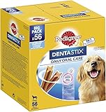 PEDIGREE DentaStix Zahnpflegesnack - 56 Stück - für große Hunde (+25kg) - Hundeleckerli mit Huhn– & Rindgeschmack für jeden Tag, Zahnpflege Hund für gesunde Zähne - 1 Packung
