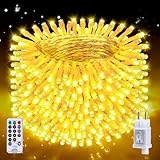 Auriostar Lichterkette Außen, 30m 300LED Lichterkette Weihnachtsbaum Outdoor, 8 Modi Lichterkette Innen mit Timer, IP44 Wasserdicht Lichterkette Außen Strom für Weihnachten Balkon Fenster Garten Party