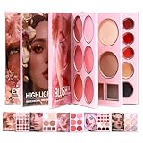 Make-up-Palette – Concealer 6 Farben, Buch-Stil, 24 Lidschatten mit Pailletten – für Ausflüge, Reisen, Schönheit, Party, Alltag, Foto