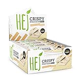 HEJ Crispy Proteinriegel Snack – Low Sugar Eiweißriegel | 12g Protein & 172kcal pro Riegel | Vegetarisch & ohne Palmöl – 12x45g White Chocolate Peanut