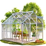 GARDEBRUK® Gewächshaus Aluminium 4,8m² mit Fundament 250x190cm inkl. 2 Dachfenster Tomatenhaus Treibhaus Anzuchthaus Garten Frühbeet Aufzucht 7,7m³