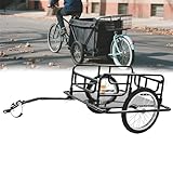 DPLWJPP Klappbar Fahrrad Lastenanhänger Fahrradanhänger Fahrrad Transportanhänger Transportbox Anhänger für Fahrrad für Camping,Einkaufen