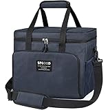 SPGOOD Kühltasche 20L/30L/40LThermotasche Picknicktasche Groß Isoliert Faltbar Gefriertasche Warmhaltetasche Lunchtasche Tiefkühltasche Cooler Bag Einkaufstasche für Strand/Picknick/BBQ (Blau 20L)