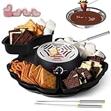 Maker & Chocolate Fondue Set - 2-in-1 Elektrischer Marshmallow-Röster mit Temperaturregelung und 10 Zubehörteilen für Partys, Filmabende und Geschenke
