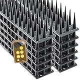 KADAX 12x Vogelabwehr aus Kunststoff, 51 x 4 x 3,5 cm, Tierabwehr, 3-reihig, Spikes für Katze, Marder, Taube, Zaun, Fensterbank, Dach, Taubenabwehr, Vogelschutz, robust (12, Anthrazit)
