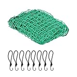 Relaxdays Anhängernetz, 2 x 3 m, mit 8 Haken, Eckmarkierungen, Gummiseil, Anhänger Ladungssicherung, Abdecknetz, grün