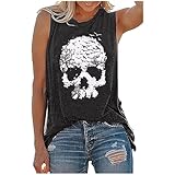 JokeLomple Damen Tank Top - Pailletten Tank Top Glitzeroberteil Frauen Halter Tops mit Kontrast Spitze Tunika Läsiges U-Kragen Festliche Pailletten Oberteile Strandmode, Bauchfreies Top