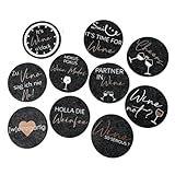 10 Stück Untersetzer Weinsprüche aus Filz ideal für Weinliebhaber/zum Geburtstag/Mädelsabend/kleine Geschenke/Weingeschenk
