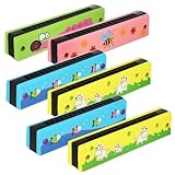 ARTSEWPLY 6 Stück Holz Mundharmonika Zweireihige Harmonika Sicher und Tragbar für Musikförderung Kreative Unterhaltung und Party Gastgeschenke